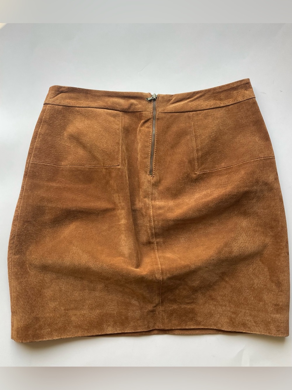 RW&CO. Suede Mini Skirt in Warm Brown y2k - Picture 4 of 8